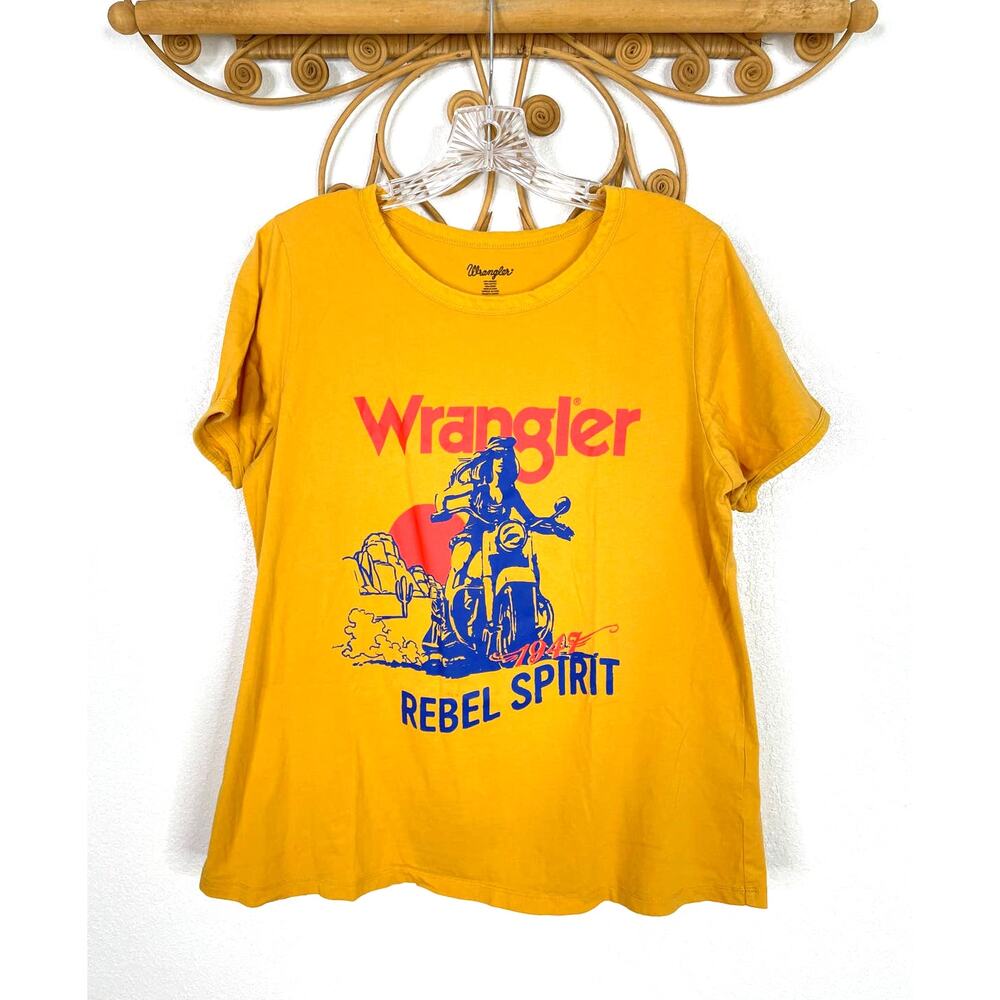 Wrangler mustard yellow 'Rebel' t-shirt L